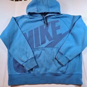 Nike Hoodie Pullover‎ Sweatshirt Graphic Logo Blue Casual Activewear